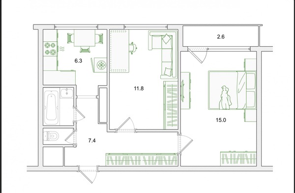 Продам двухкомнатную (2-комн.) квартиру, Серебристый б-р, 22Ак3, Санкт-Петербург г