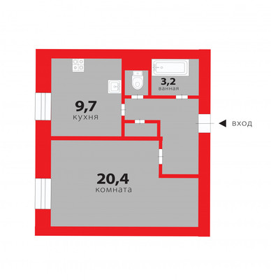Продам однокомнатную (1-комн.) квартиру, Ленинградская ул, 1А, Пушкин г