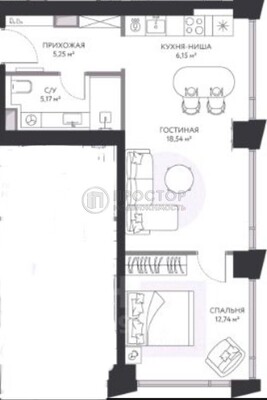 Продам однокомнатную (1-комн.) квартиру, 1-й Сетуньский проезд, 8, Москва г