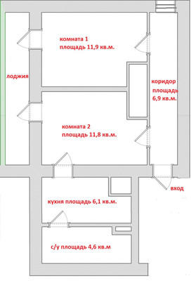 Продам двухкомнатную (2-комн.) квартиру, Придорожная аллея, 11, Санкт-Петербург г