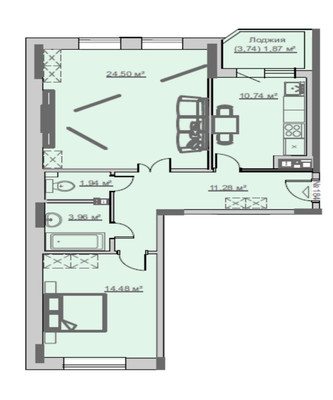 Продам двухкомнатную (2-комн.) квартиру, Лукина ул, 50а, Казань г