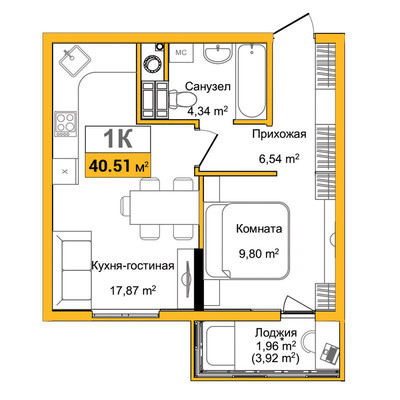 Продам однокомнатную (1-комн.) квартиру, Батурина ул, 135, Симферополь г