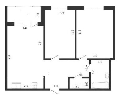 Продам двухкомнатную (2-комн.) квартиру, Строителей ул, 113, Ханты-Мансийск г