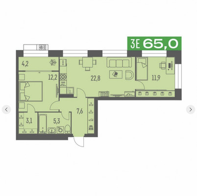 Продам трехкомнатную (3-комн.) квартиру, Парковый пр-кт, 56, Пермь г