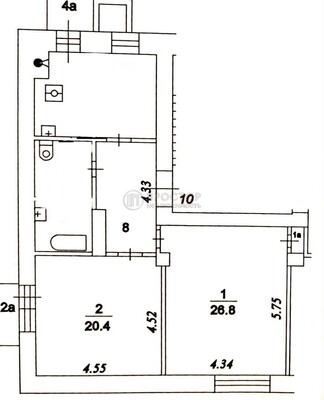 Продам двухкомнатную (2-комн.) квартиру, Фрунзенская наб, 54, Москва г