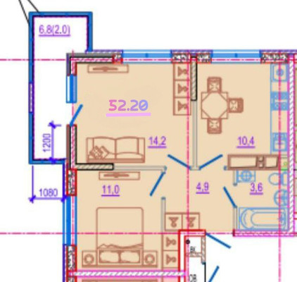Продам двухкомнатную (2-комн.) квартиру, Конгрессная ул, 41к1, Краснодар г