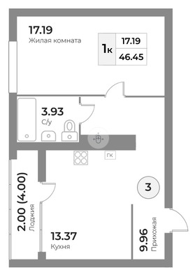 Продам однокомнатную (1-комн.) квартиру (долевое), Портовая ул, Калининград г