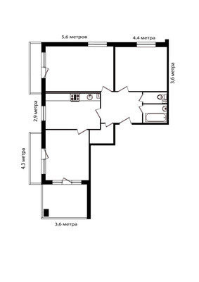 Продам трехкомнатную (3-комн.) квартиру, Охтинская аллея, 8, Мурино п