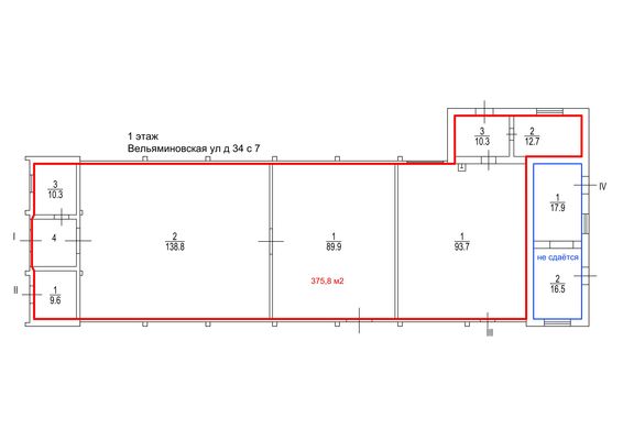 Сдам коммерческое помещение 971,7 м2, Вельяминовская ул, 34с7, Москва г