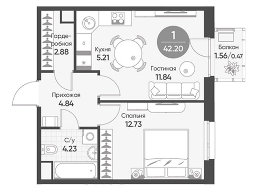 Продам двухкомнатную (2-комн.) квартиру, Гаврилова ул, 3к3, Казань г