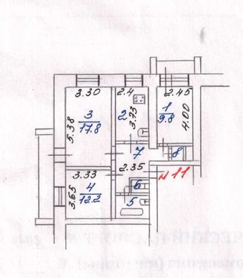 Продам трехкомнатную (3-комн.) квартиру, Маркова ул, 55, Сыктывкар г