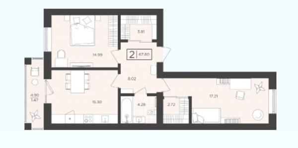 Продам двухкомнатную (2-комн.) , Октябрьская ул, 12, Пионерский г