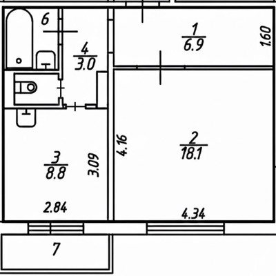 Продам однокомнатную (1-комн.) квартиру, Ольховая ул, 21, Красноярск г