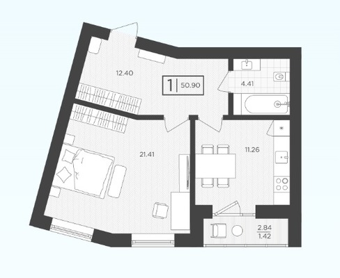 Продам однокомнатную (1-комн.) , Октябрьская ул, 12, Пионерский г