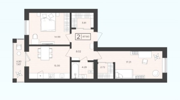 Продам двухкомнатную (2-комн.) , Октябрьская ул, 12, Пионерский г