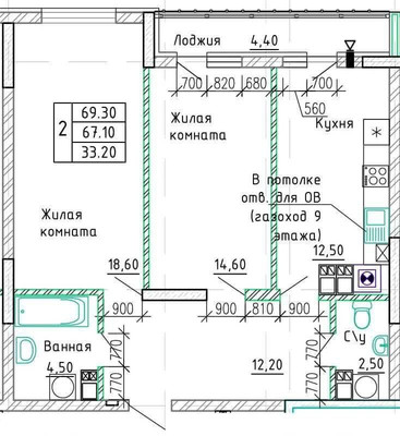Продам двухкомнатную (2-комн.) квартиру, Орудийная ул, 381кв, Калининград г