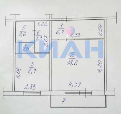 Продам однокомнатную (1-комн.) квартиру, 60 лет Образования СССР пр-кт, 38д, Красноярск г