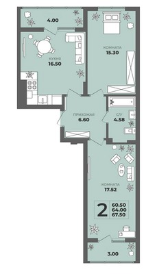 Продам двухкомнатную (2-комн.) квартиру (долевое), Генерала Толстикова ул, 36а, Калининград г