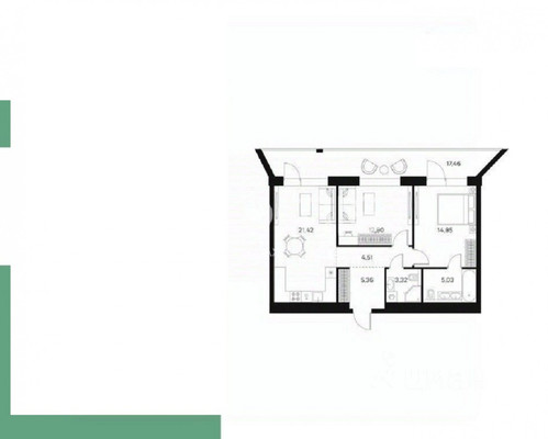 Продам двухкомнатную (2-комн.) квартиру, Автозаводская ул, 26/1, Москва г