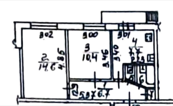 Продам двухкомнатную (2-комн.) квартиру, 1, Щербинка снт