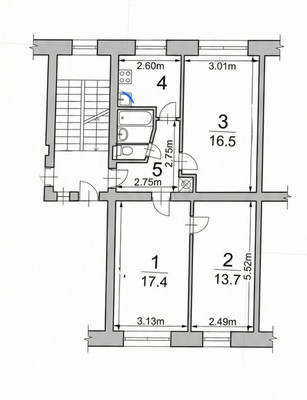 Продам трехкомнатную (3-комн.) квартиру, Свердлова ул, 17, Рошаль г