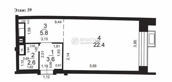 Продам однокомнатную (1-комн.) квартиру, Серебрякова проезд, 11к2, Москва г