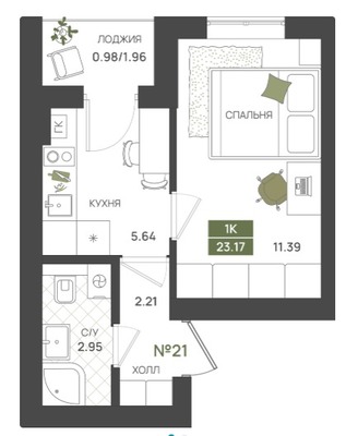 Продам однокомнатную (1-комн.) квартиру (долевое), Байдукова ул, 2, Гурьевск г