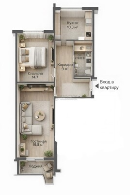 Продам двухкомнатную (2-комн.) квартиру, Таллинская ул, 2, Москва г