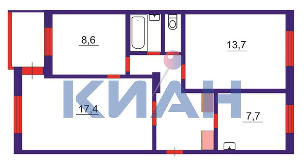 Продам трехкомнатную (3-комн.) квартиру, Пролетарская ул, 47, Красноярск г