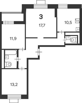 Продам трехкомнатную (3-комн.) квартиру, Кедрова ул, 16к3, Москва г