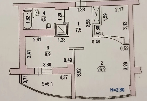 Продам однокомнатную (1-комн.) квартиру, Ворошиловский пр-кт, 9, Ростов-на-Дону г