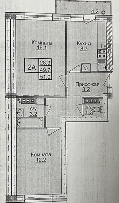 Продам двухкомнатную (2-комн.) квартиру, Полётная ул, 9, Новинки сп.