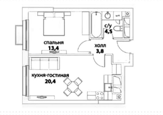 Продам однокомнатную (1-комн.) квартиру, Шелепихинская наб, 34к5, Москва г
