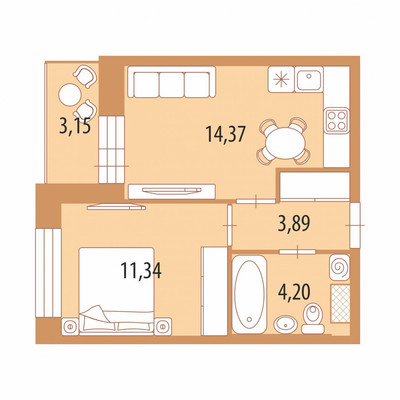 Продам однокомнатную (1-комн.) квартиру, Невская ул, 7/4, Новоселье гп