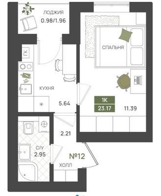 Продам однокомнатную (1-комн.) квартиру (долевое), Байдукова ул, 3, Гурьевск г