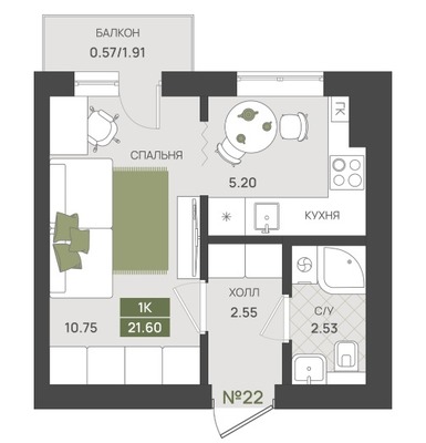 Продам однокомнатную (1-комн.) квартиру (долевое), Байдукова ул, 3, Гурьевск г