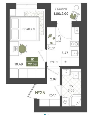 Продам однокомнатную (1-комн.) квартиру (долевое), Байдукова ул, 3, Гурьевск г