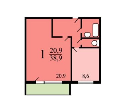 Продам однокомнатную (1-комн.) квартиру, Чечулина ул, 14, Москва г