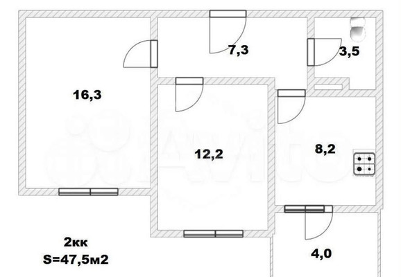 Продам двухкомнатную (2-комн.) квартиру, А (НП Гаражное общество Невского-2 тер ряд, 271, Калининград г