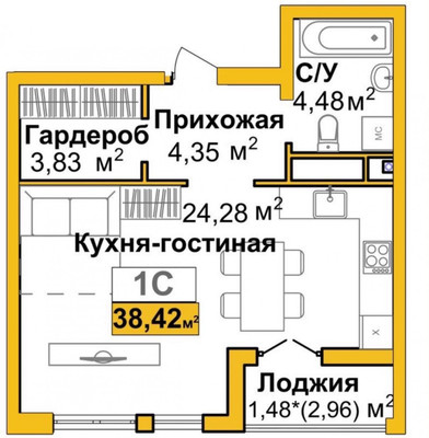 Продам однокомнатную (1-комн.) квартиру, Козлова ул, 23, Симферополь г