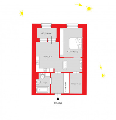 Продам однокомнатную (1-комн.) квартиру, Миргородская ул, 20, Санкт-Петербург г