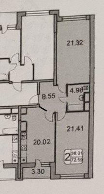 Продам двухкомнатную (2-комн.) квартиру, Сосновая ул, 2к4, Котельники г
