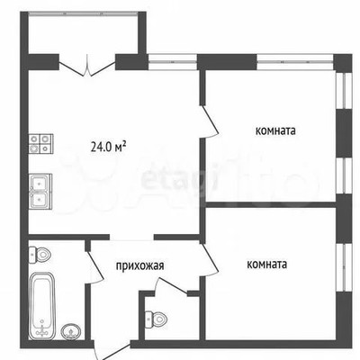 Продам трехкомнатную (3-комн.) квартиру, Батальная ул, 65А, Калининград г