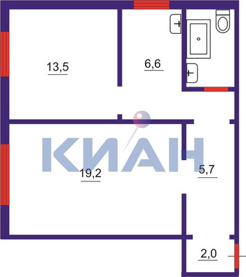 Продам двухкомнатную (2-комн.) квартиру, Пирогова ул, 1, Красноярск г