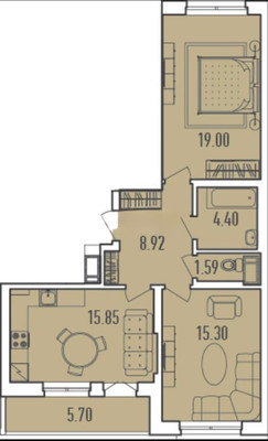 Продам двухкомнатную (2-комн.) квартиру, Будапештская ул, 102, Санкт-Петербург г