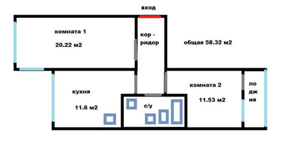 Продам двухкомнатную (2-комн.) квартиру, Батурина ул, 185, Симферополь г