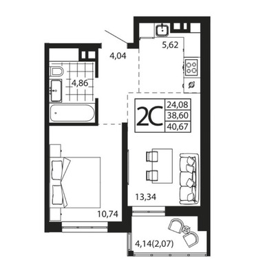 Продам однокомнатную (1-комн.) квартиру, Текучева ул, 370, Ростов-на-Дону г