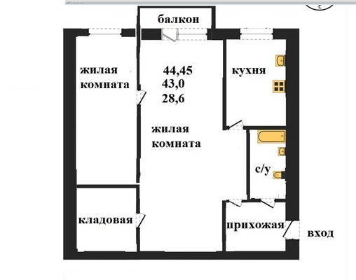 Продам двухкомнатную (2-комн.) квартиру, Кулакова ул, 8, Пенза г