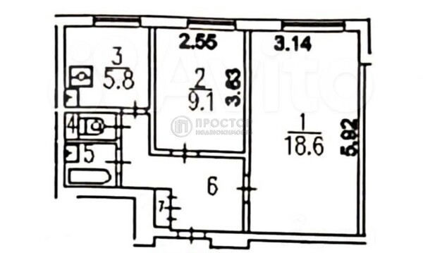 Продам двухкомнатную (2-комн.) квартиру, Полбина ул, 62, Москва г