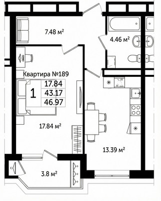 Продам однокомнатную (1-комн.) квартиру, Парк А ул, 93, Новороссийск г
